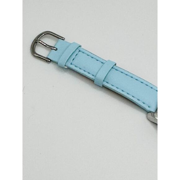Ladies BWC Dressy Sparkly Round Silver Tone Blue Faux Leather Analog Watch F5 - Picture 3 of 7